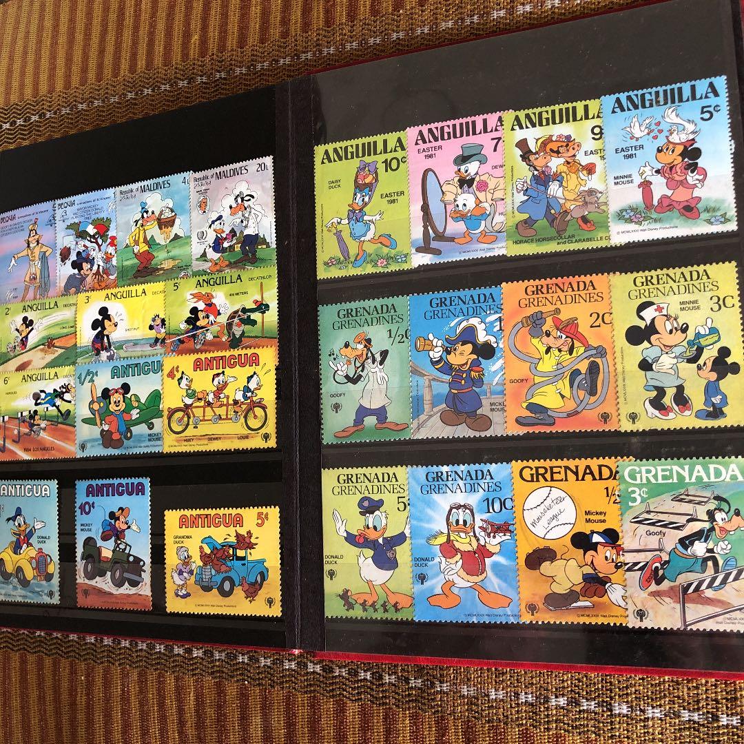 大コレクション！ディズニー切手183種！様々な物語シリーズ！ストックブックに