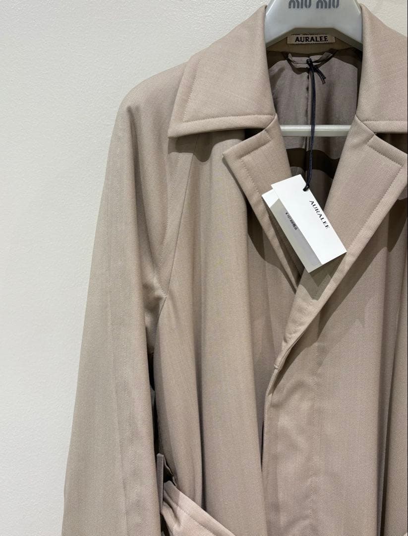 オーラリー／トロピカルウール中綿チェスターフィールドコート新品未使用