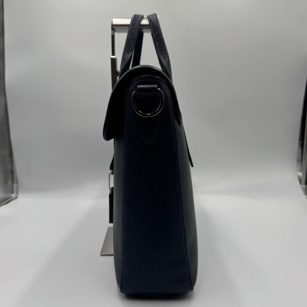 極美品✨ コーチ サリバン ブリーフケース 2way A4 レザー ネイビー