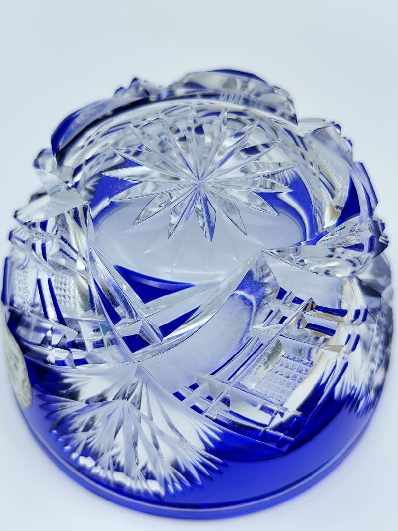 超希少品☆小林英夫 笹の葉切子鉢 遠藤兆映彫金蓋(切子、江戸切子、薩摩切子)