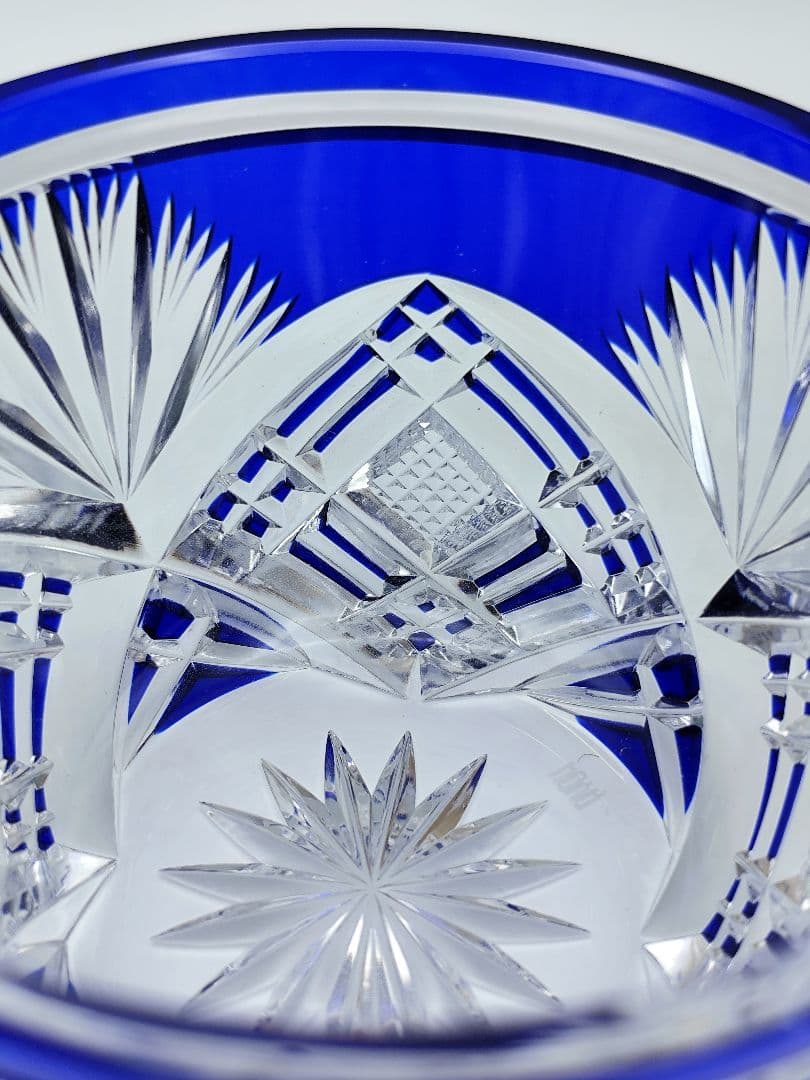 超希少品☆小林英夫 笹の葉切子鉢 遠藤兆映彫金蓋(切子、江戸切子、薩摩切子)