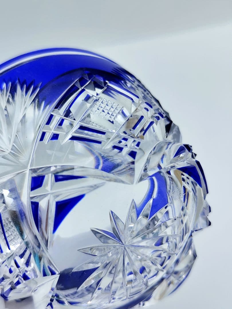 超希少品☆小林英夫 笹の葉切子鉢 遠藤兆映彫金蓋(切子、江戸切子、薩摩切子)