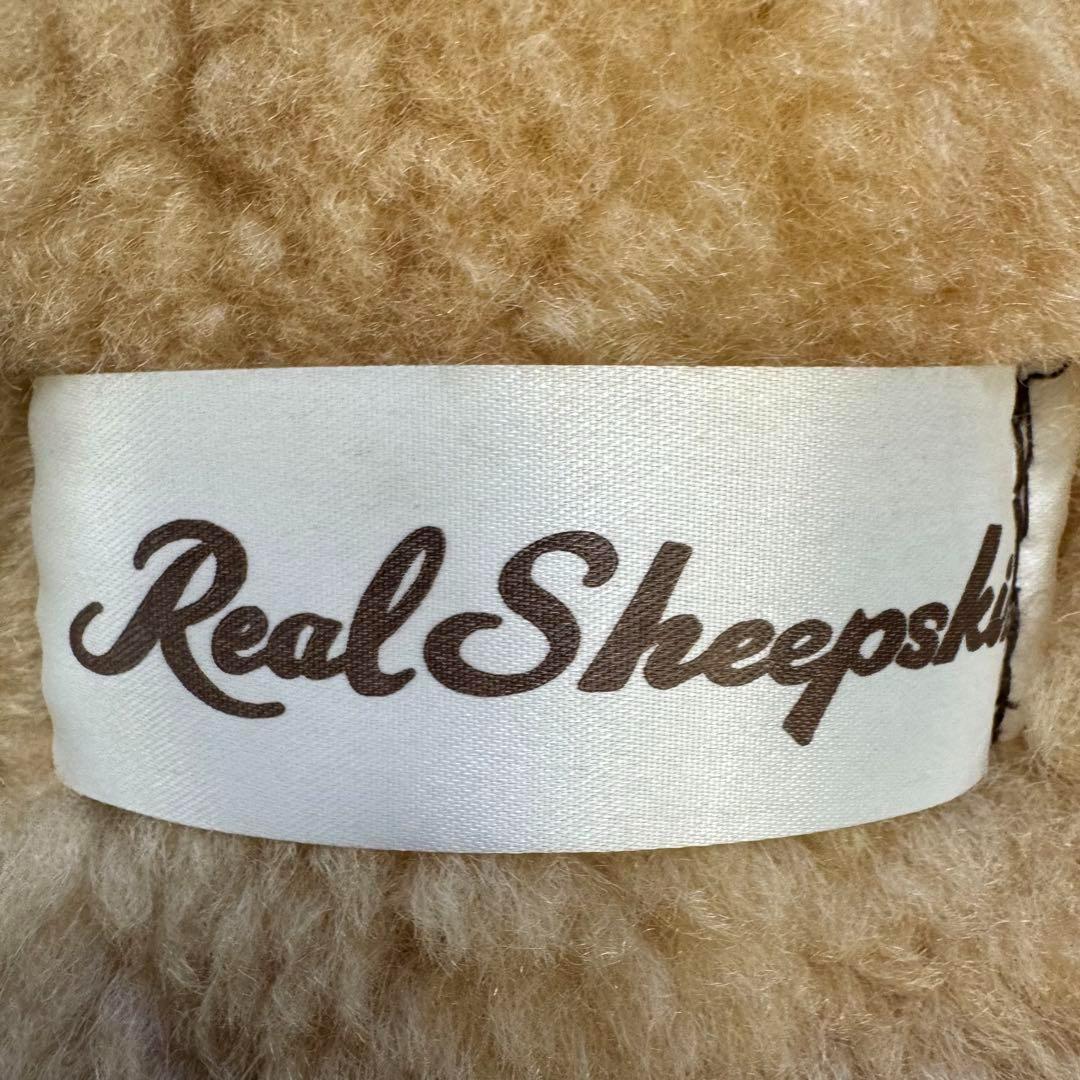 【Lakeland】本革シープスキン　内面ボア　ライダースジャケット　ブラウンS