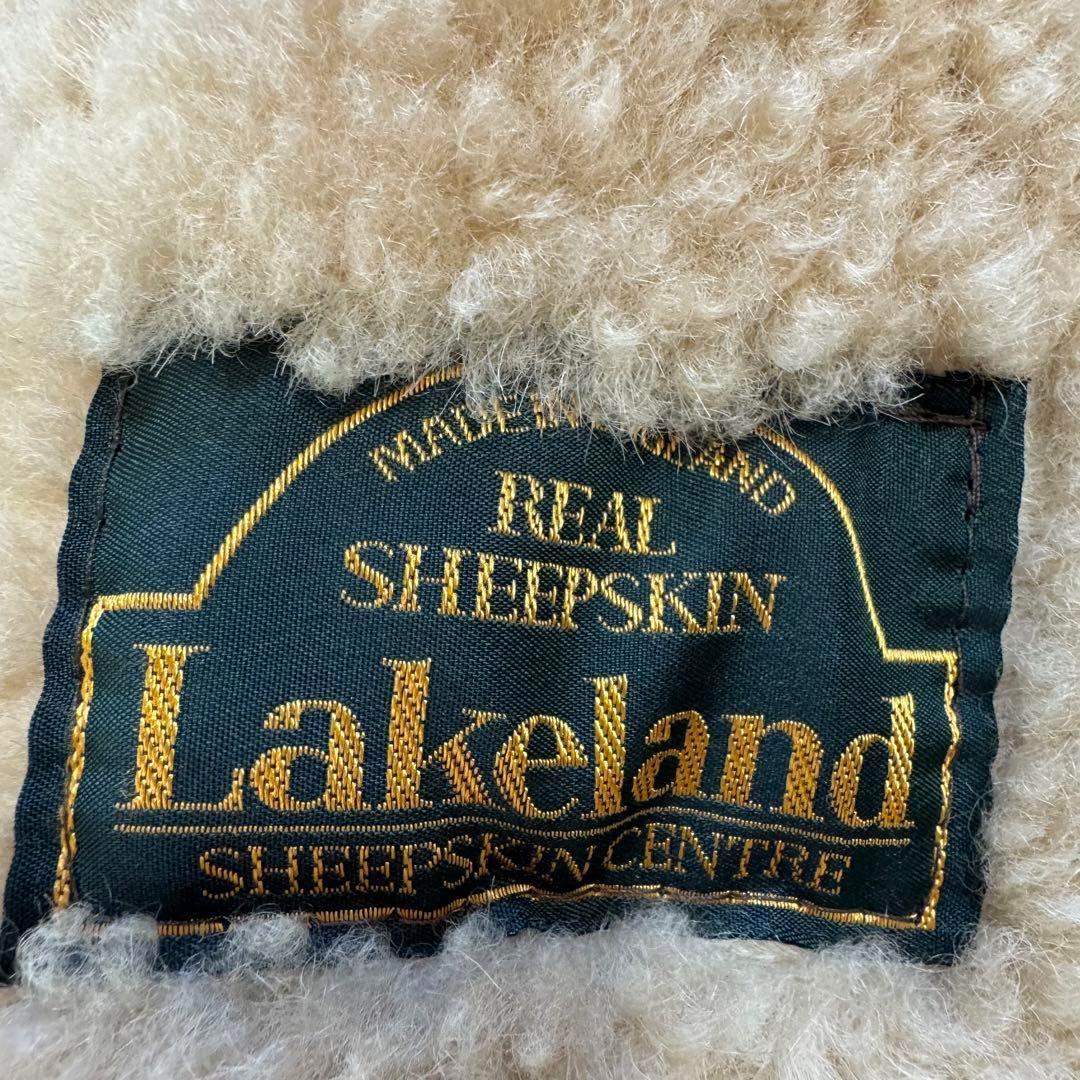 【Lakeland】本革シープスキン　内面ボア　ライダースジャケット　ブラウンS