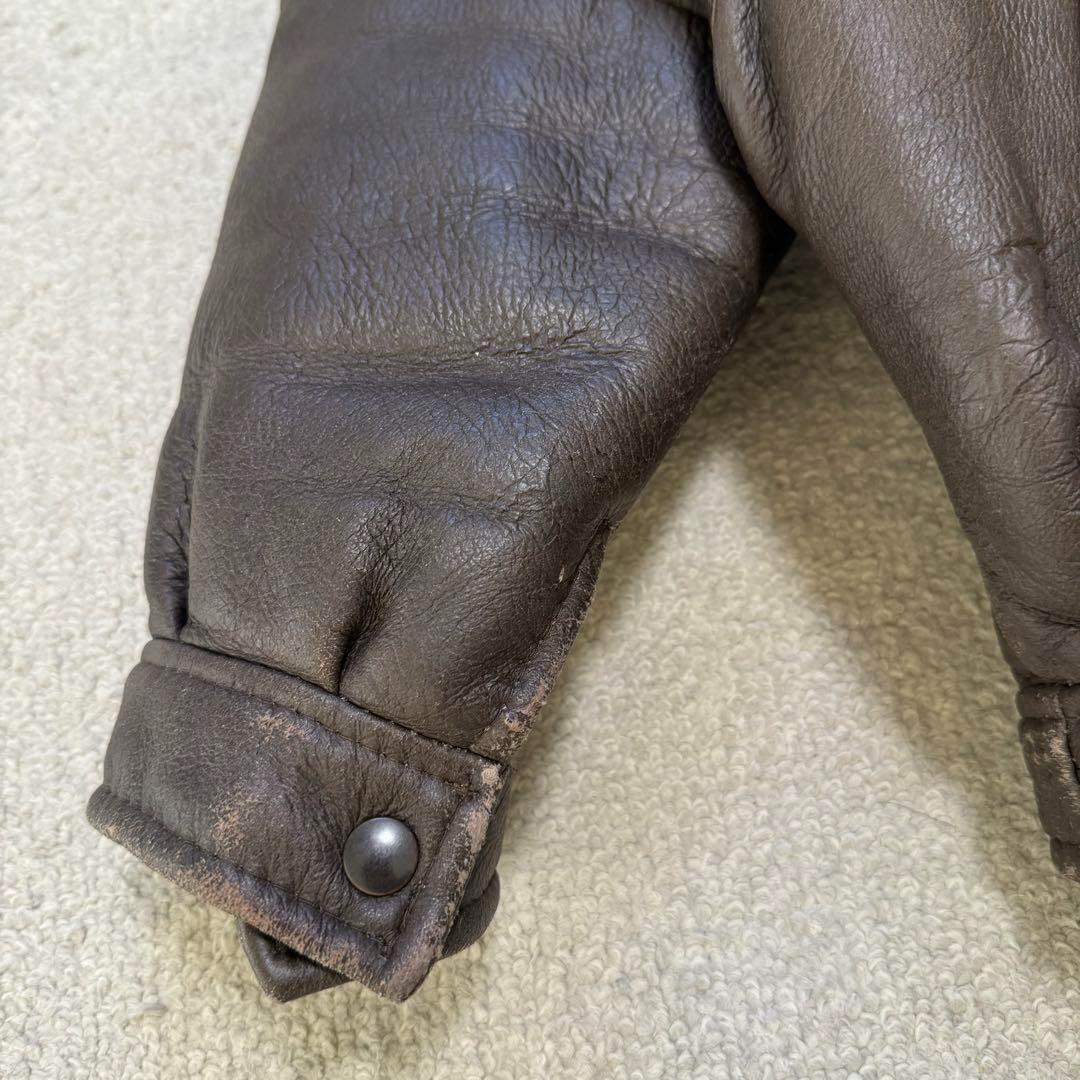 【Lakeland】本革シープスキン　内面ボア　ライダースジャケット　ブラウンS