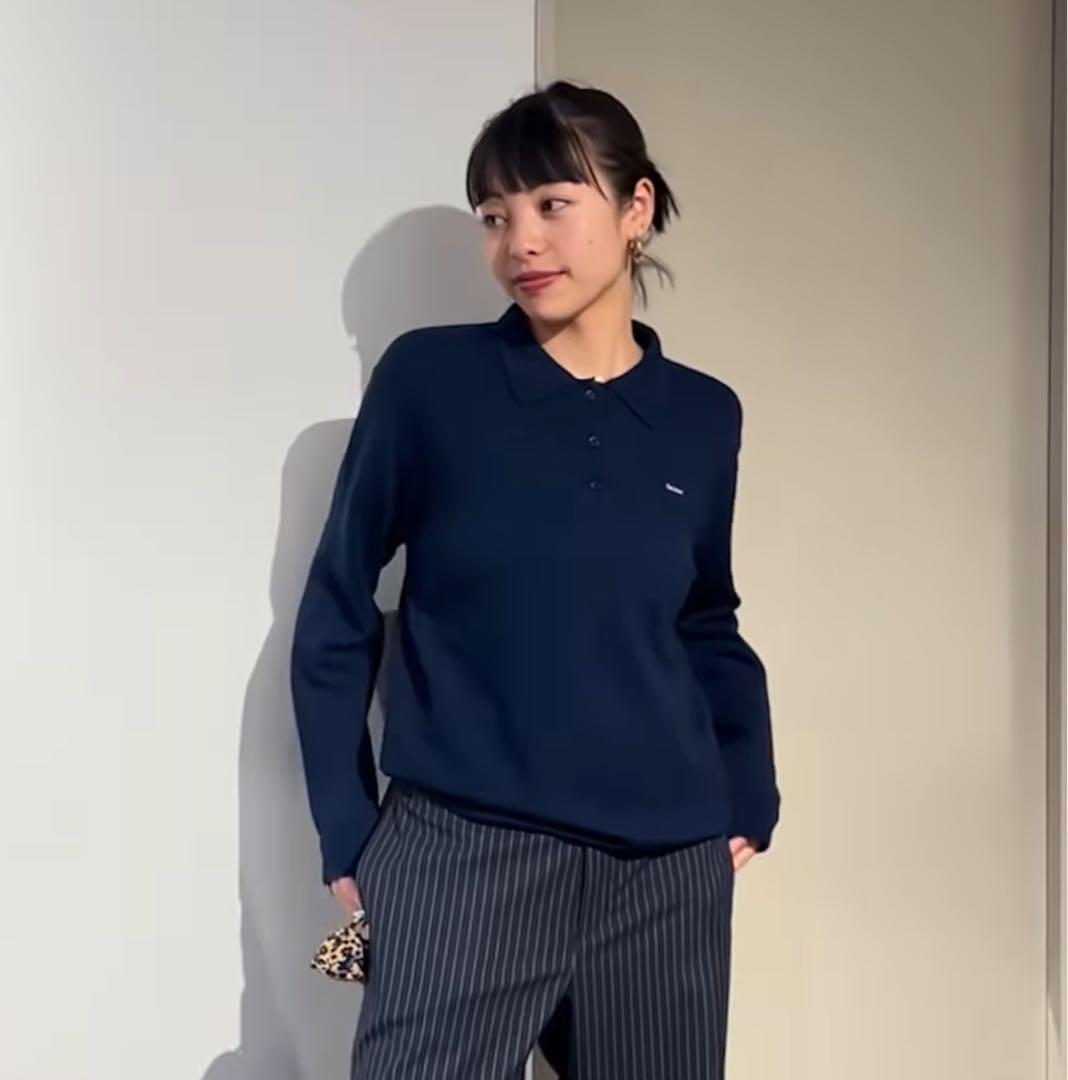 Gajess Kanon logo Polo Knit ネイビー 38