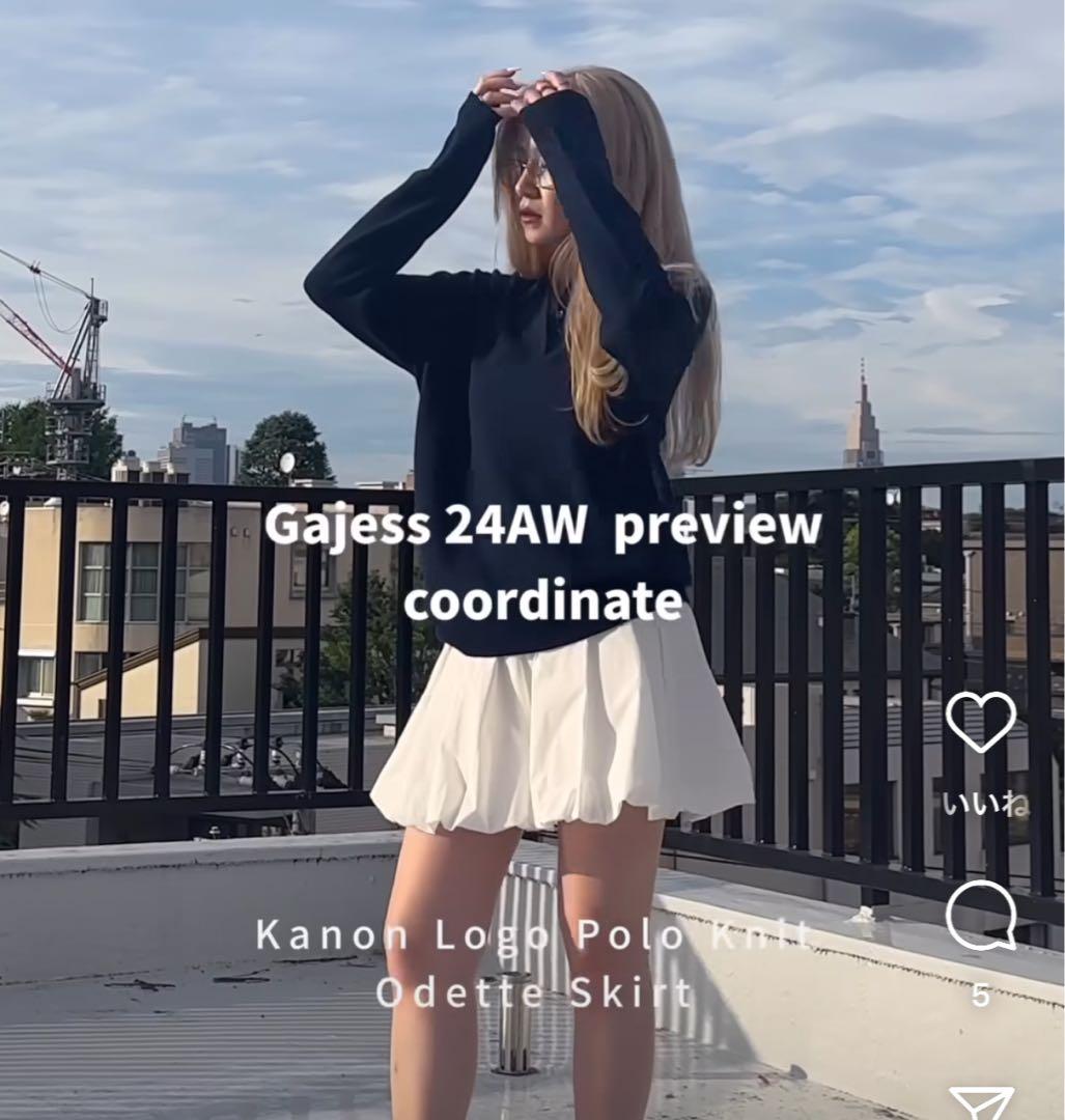 Gajess Kanon logo Polo Knit ネイビー 38