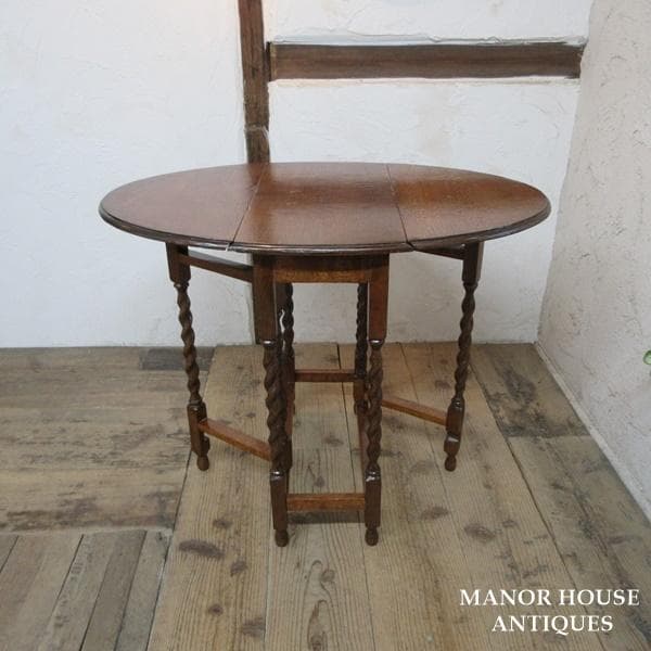 イギリス アンティーク 家具 スモールゲートレッグテーブル ツイスト 6904d