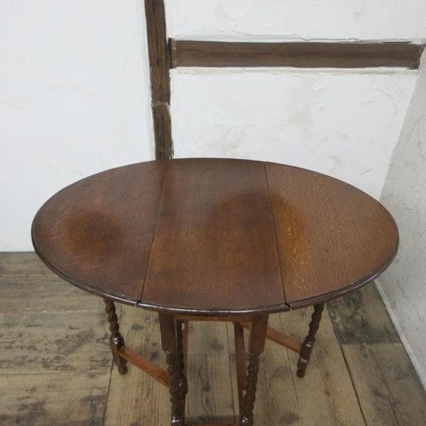 イギリス アンティーク 家具 スモールゲートレッグテーブル ツイスト 6904d