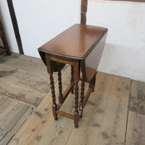 イギリス アンティーク 家具 スモールゲートレッグテーブル ツイスト 6904d