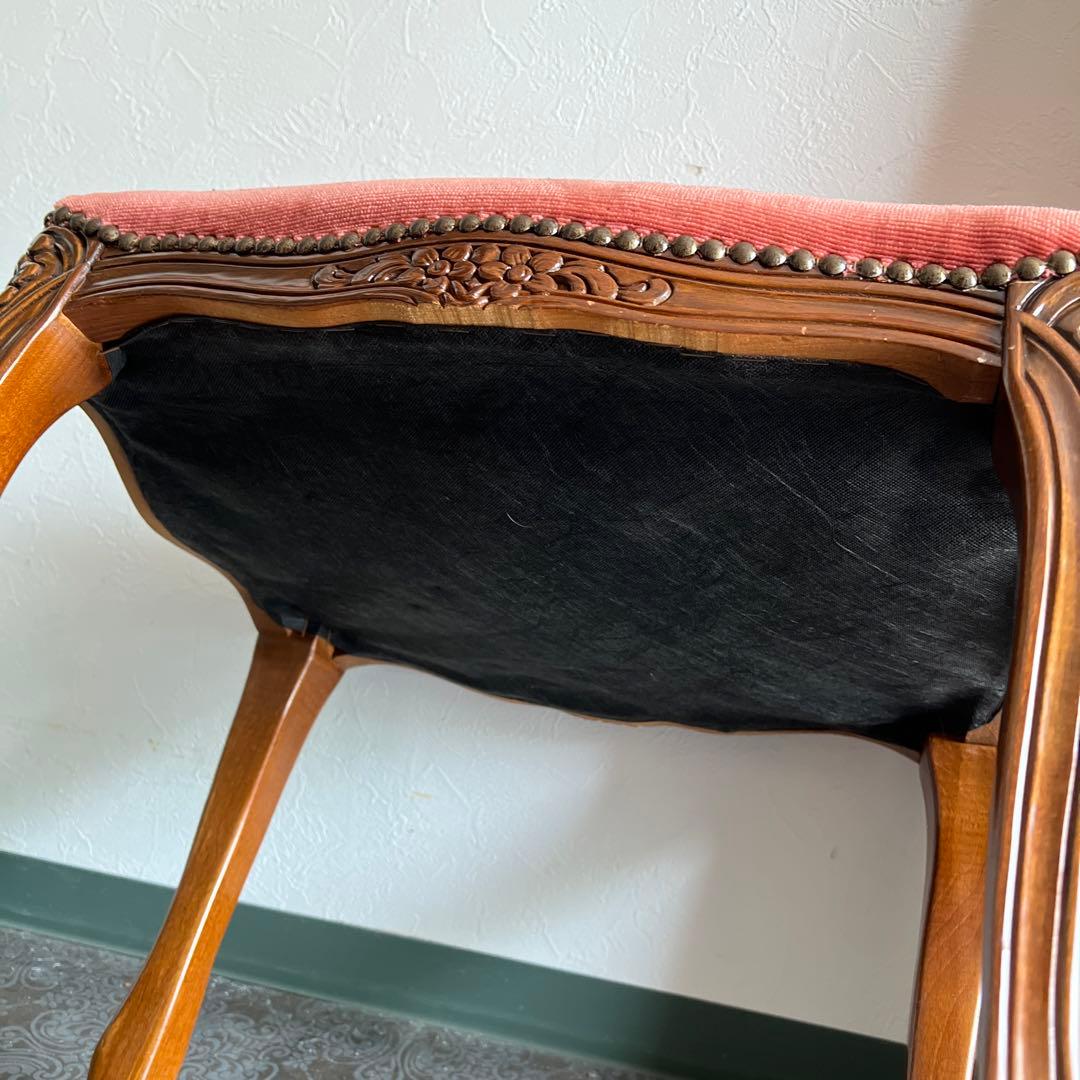 k523r108 クラシカルスツール オットマン エレガントなベロア座面 木製脚