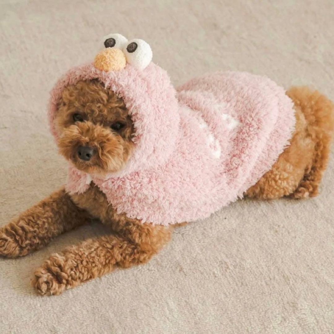 ジェラートピケ 【SESAME STREET】エルモ ケープ　ピンクL