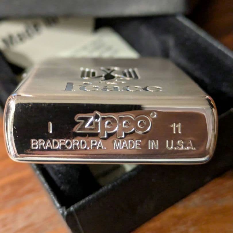 【新品】ピース Peaceロゴ シルバー Zippo
