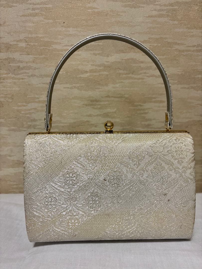 和装用草履バッグセット　シルバー系　正倉院模様　金銀　エレガント　新品　少々訳有