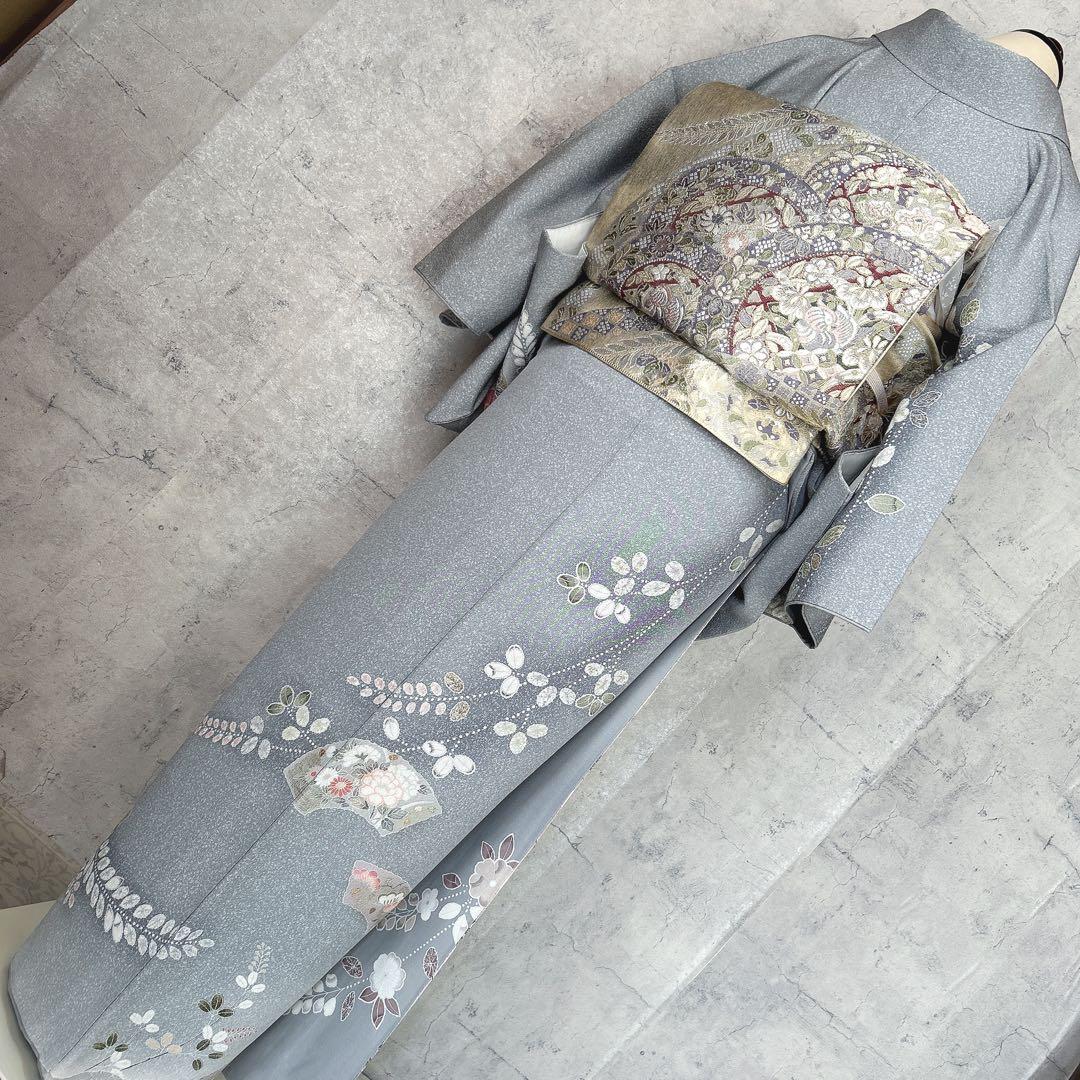 訪問着フルセット　辻ヶ花　着物　正絹　水色　華やか　入学式　卒業式