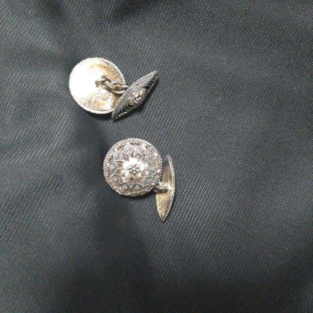 ヴィンテージ　シルバー　HSN 800 バリ　インドネシア カフスボタン　レア