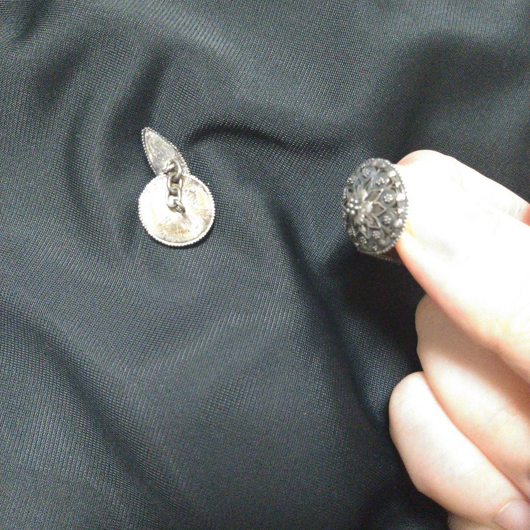 ヴィンテージ　シルバー　HSN 800 バリ　インドネシア カフスボタン　レア