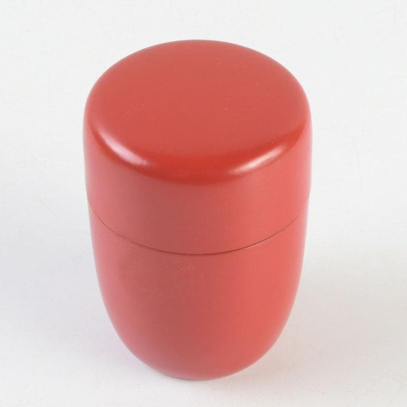 茶道具　井筒寛斎造　朱塗　長棗　共箱　V　9503