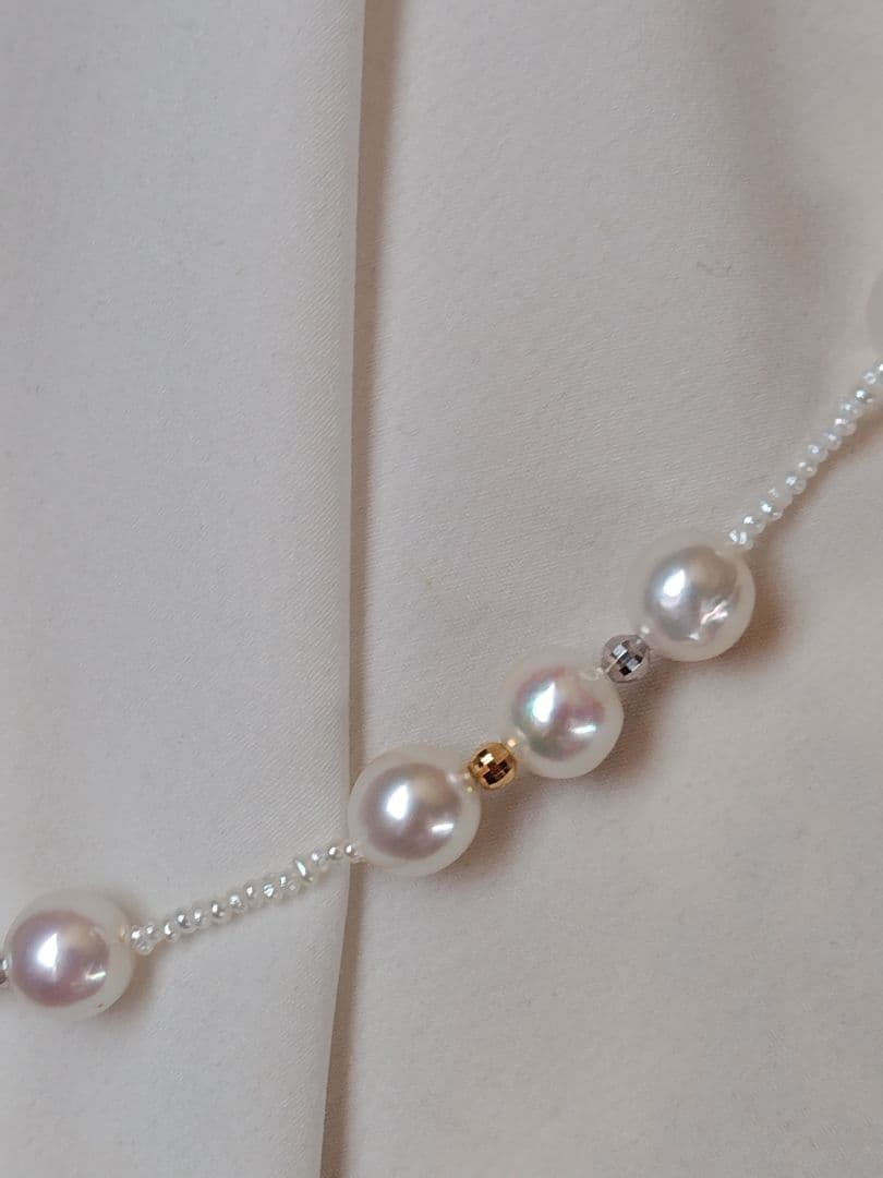 アコヤ真珠、あこや砂芥子パールのオメガ風ネックレス