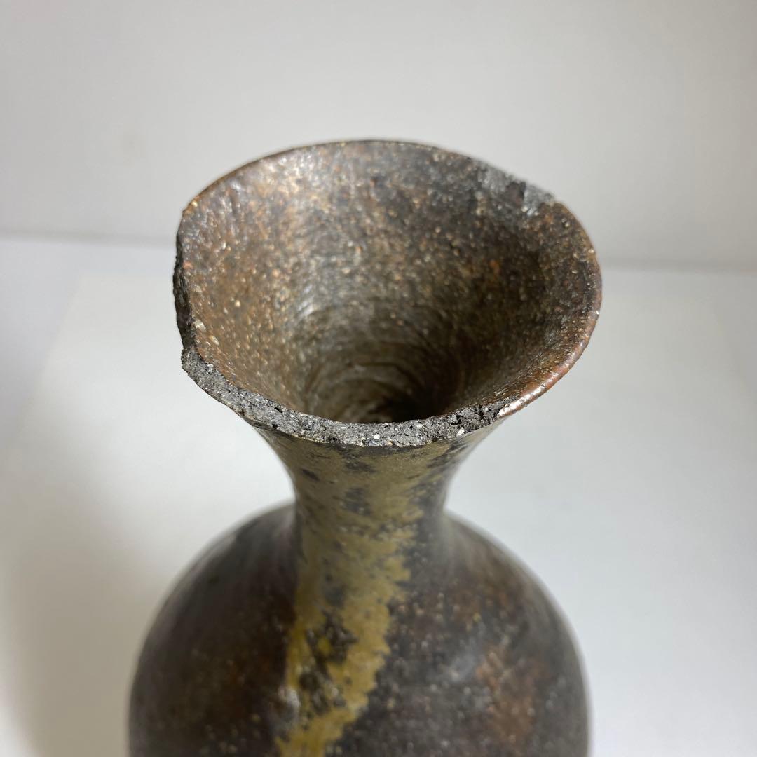 平安朝時代　桂又三郎極古備前扁鼓徳利　極〆箱付　高22㎝　東Y7-0404☆2F