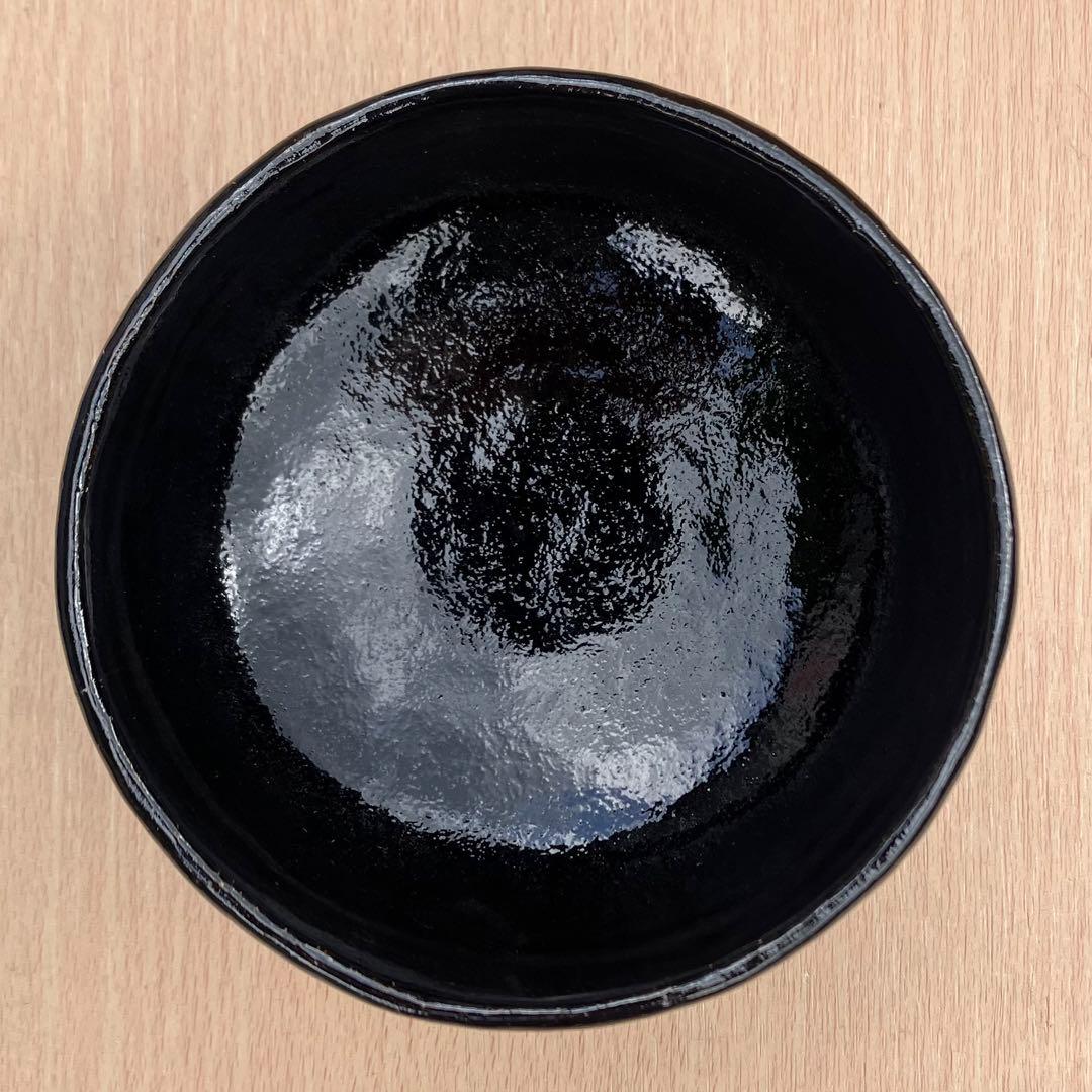 服部幸楽造 のんこう作 千鳥写 黒楽茶碗 細合喝堂書付 共箱