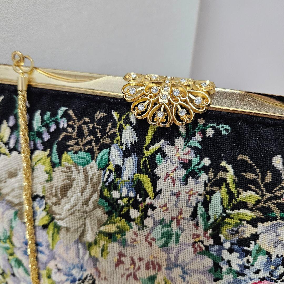 Petit Point プチポアン 久家道子 刺繍クラッチバッグ②