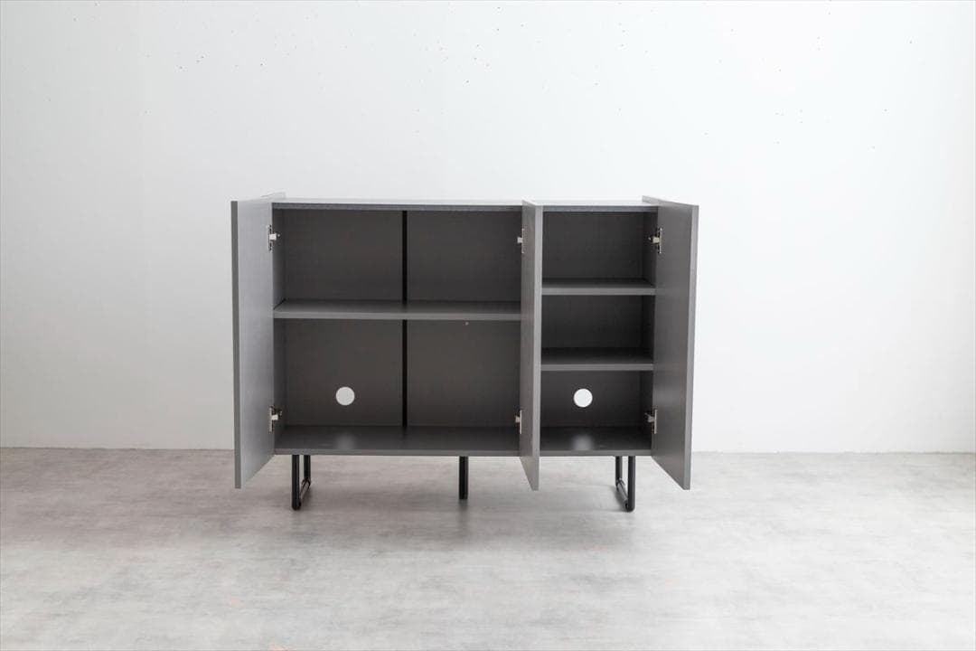 【送料無料】【幅100cm】Anq キャビネット 石目調 棚 収納 ストーン