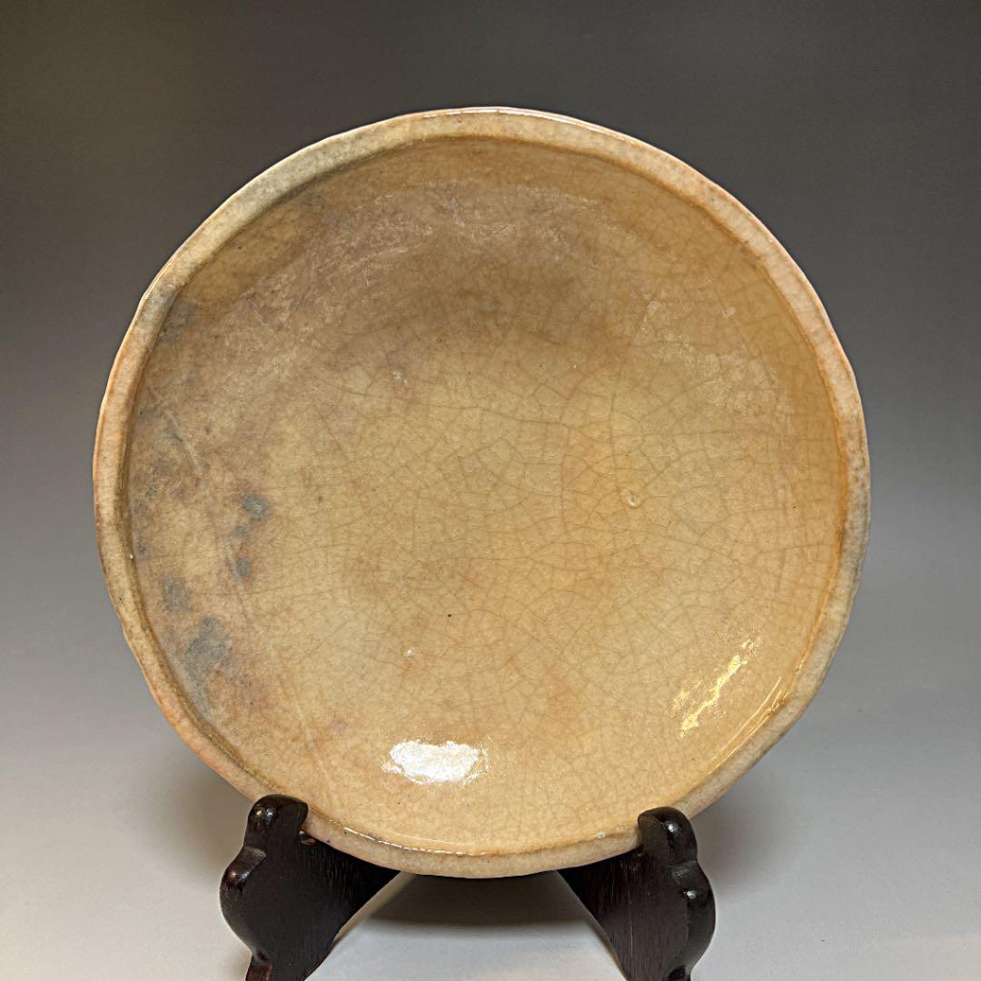 茶道具  赤楽平鉢  菓子器  二代 小川長楽 造