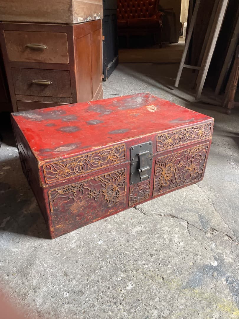 中国　アンティーク　トランク　骨董　古美術