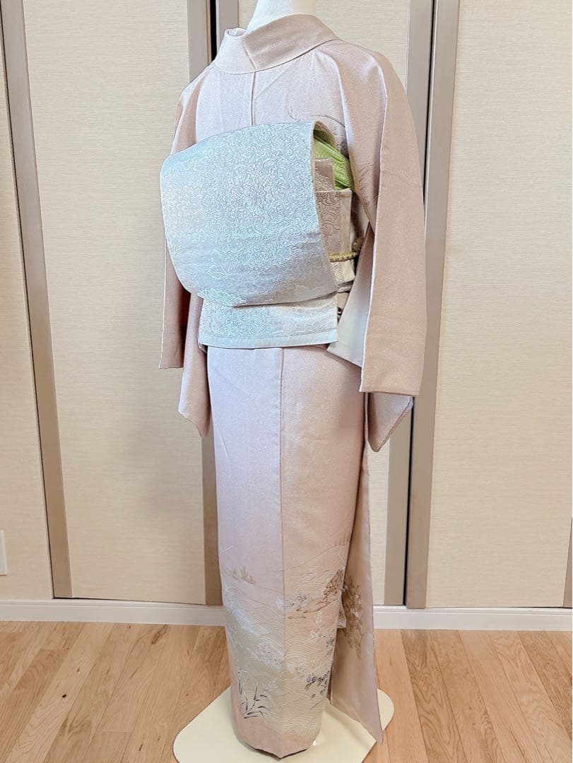 極美品　訪問着　フルセット 友禅 裄67 68 蝶　鳥卒業式　入学式　M L