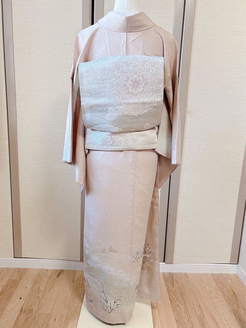 極美品　訪問着　フルセット 友禅 裄67 68 蝶　鳥卒業式　入学式　M L