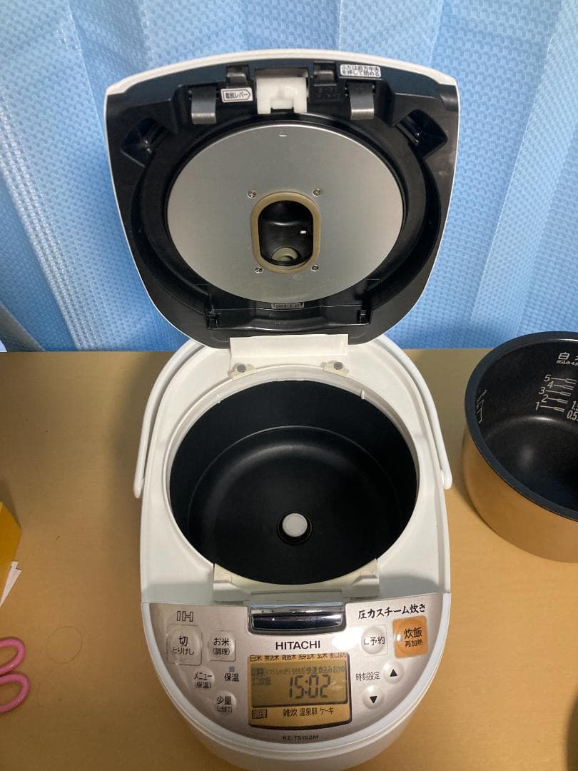 ★日立 圧力スチーム炊きIHジャー炊飯器5.5合炊きRZ-TS102M 19年製