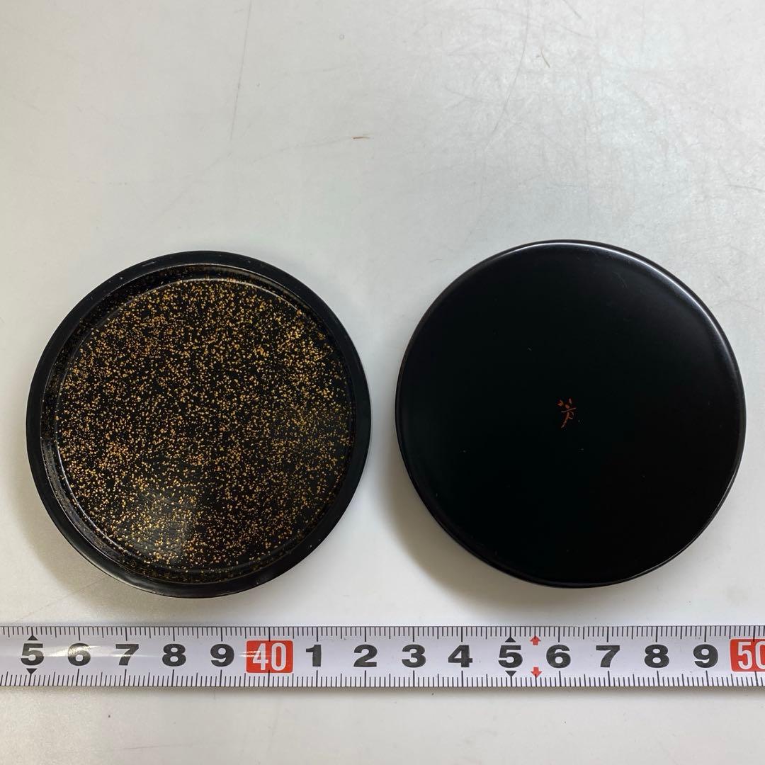 芳 鮎 青貝蒔絵 内築地香合 共箱 w6.3cm 東キ7-1114☆2F