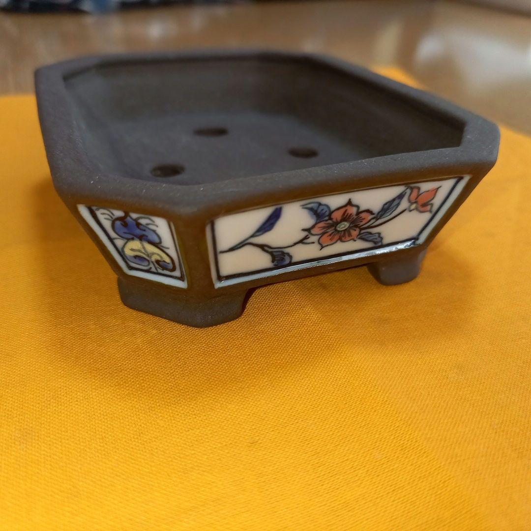 未使用　陶翠　盆栽鉢(八角)【木箱つき】