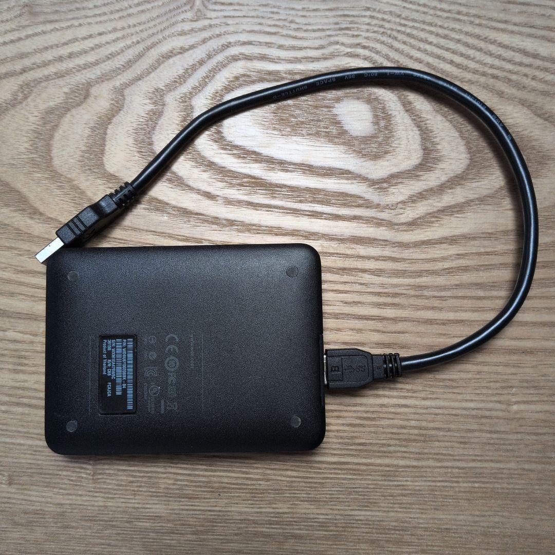 WD HDD ポータブルハードディスク ブラック 2TB