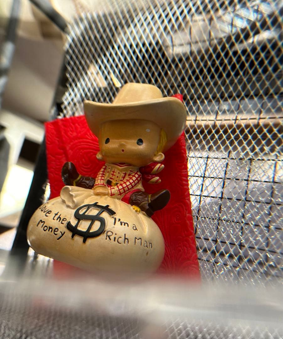 内藤ルネ カウボーイ 貯金箱 昭和レトロ ＄