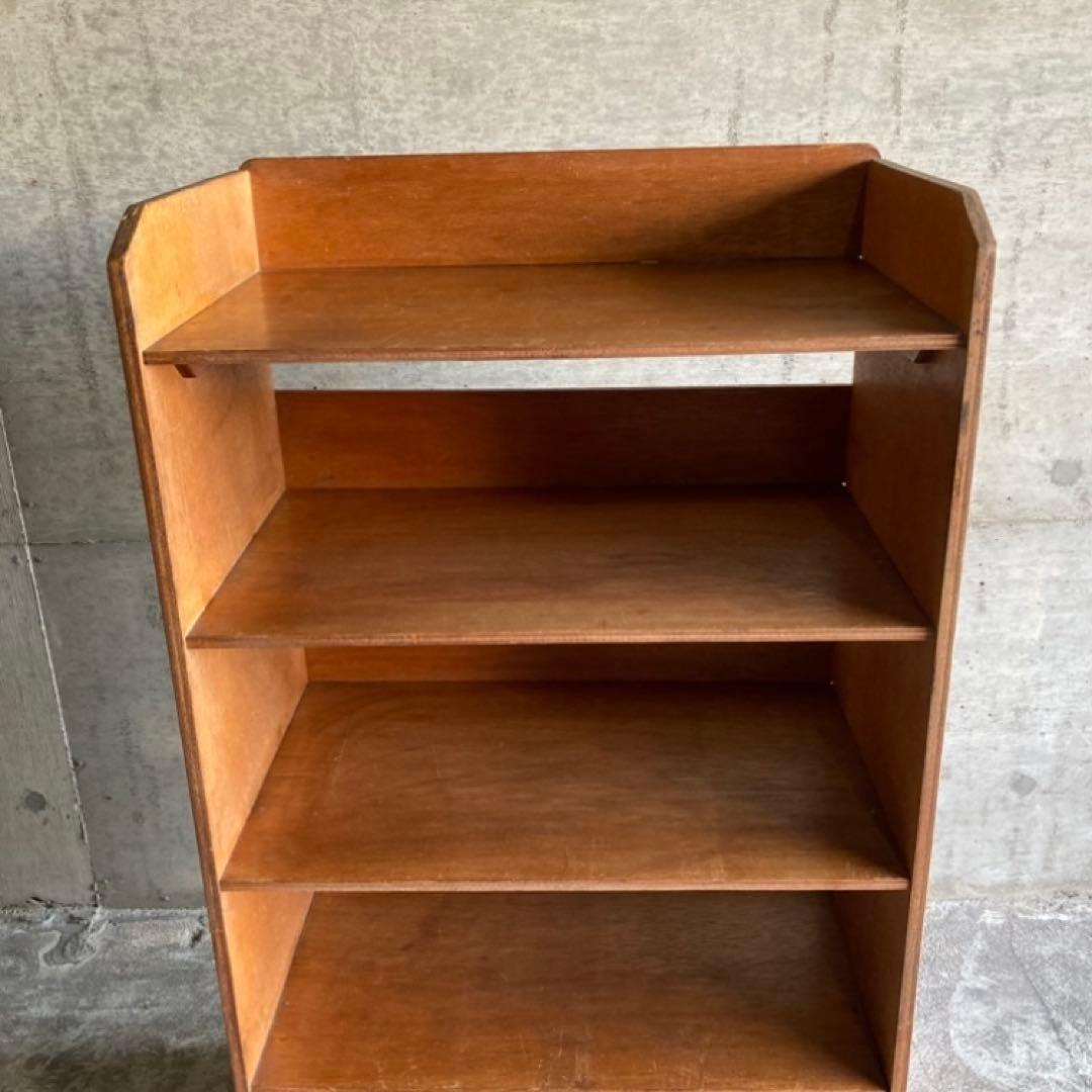 オープンシェルフ ラック 本棚 飾り台 置物台 5段 木製 家具 昭和 レトロ