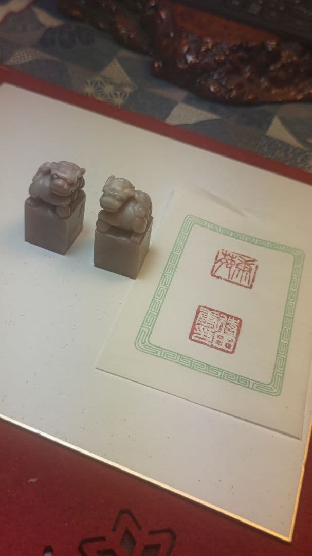 「大朴」銘　時代印2点　印材、篆刻、遊印、落款印、（寿山石、芙蓉石、田黄石）