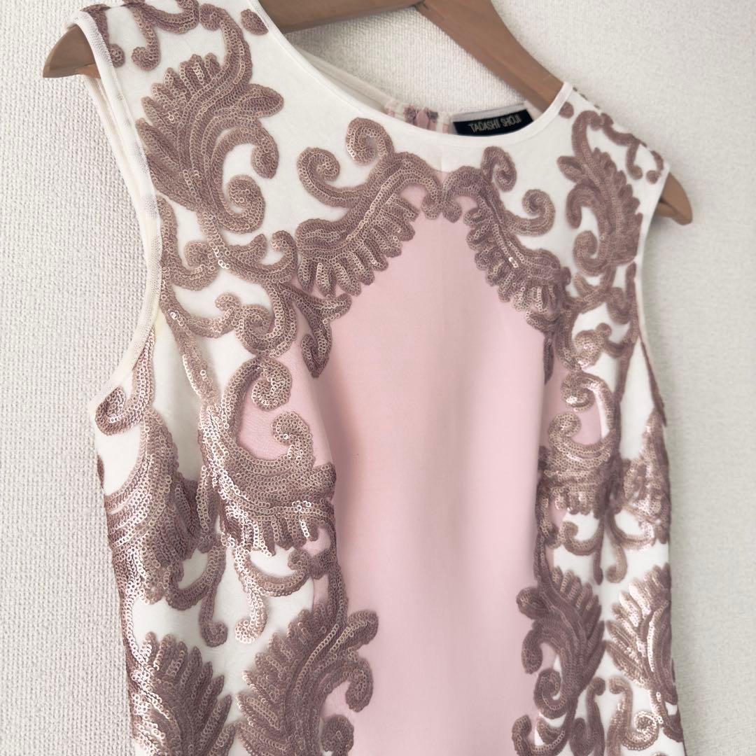 【美品】タダシショージ ピンク ノースリーブ パーティドレス サイズ2