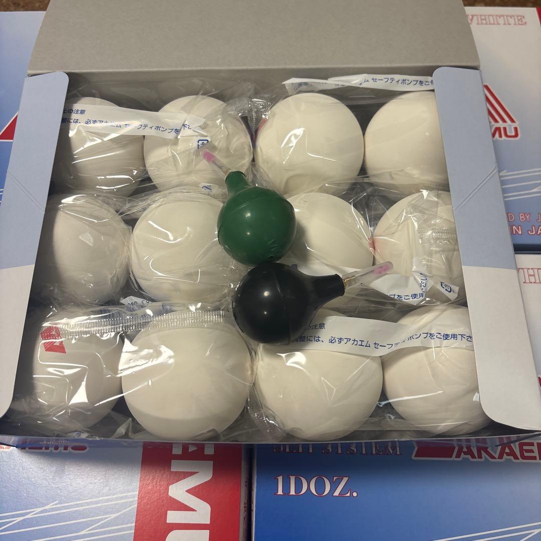 工場直送アカエム公認球ルーセントソフトテニスボール5ダース空気入れ2個ランダム