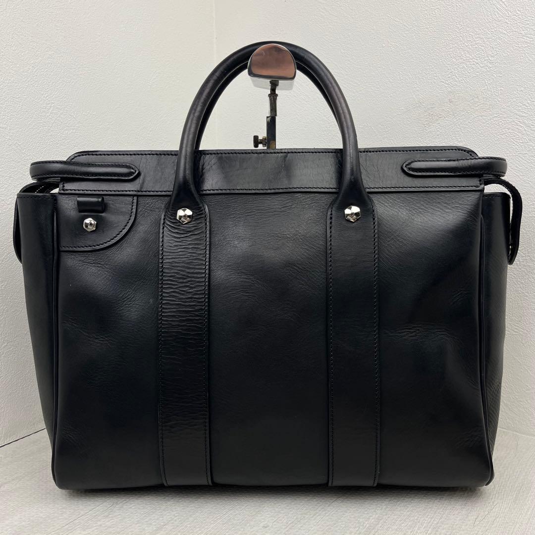 美品✨ 万双 双鞣和地 トートブリーフ ビジネスバッグ ブラック レザー 革