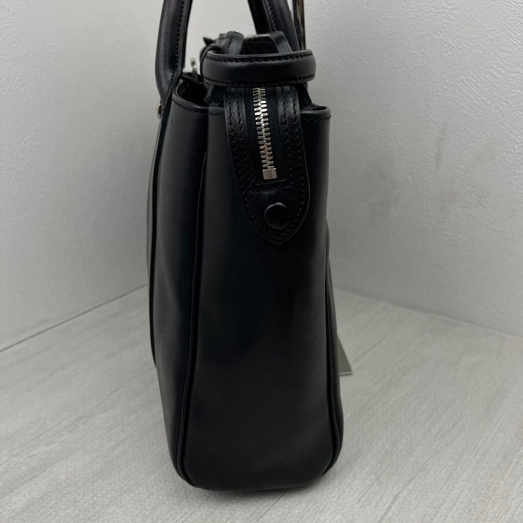 美品✨ 万双 双鞣和地 トートブリーフ ビジネスバッグ ブラック レザー 革