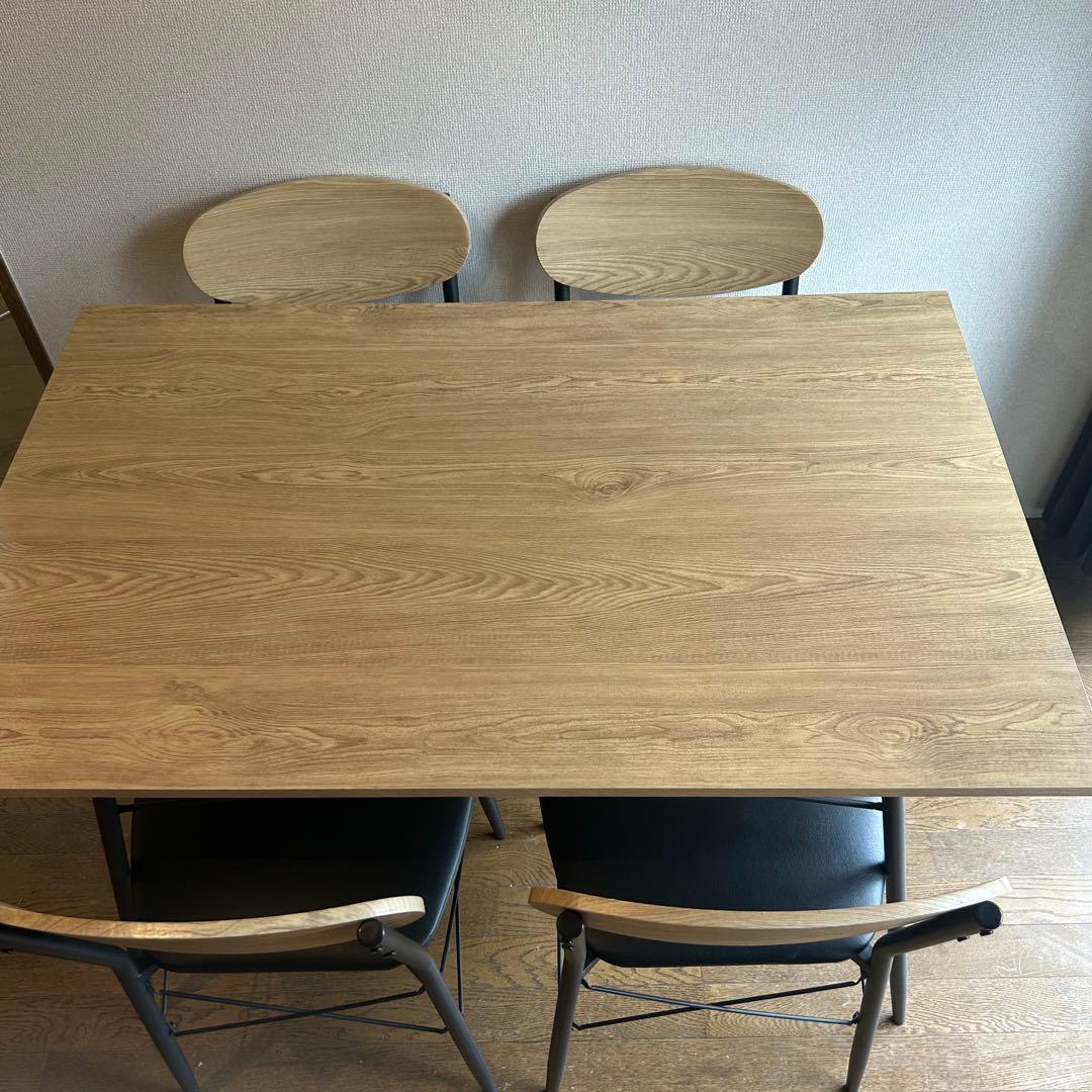 ナチュラルウッド ダイニングテーブル　５点セット