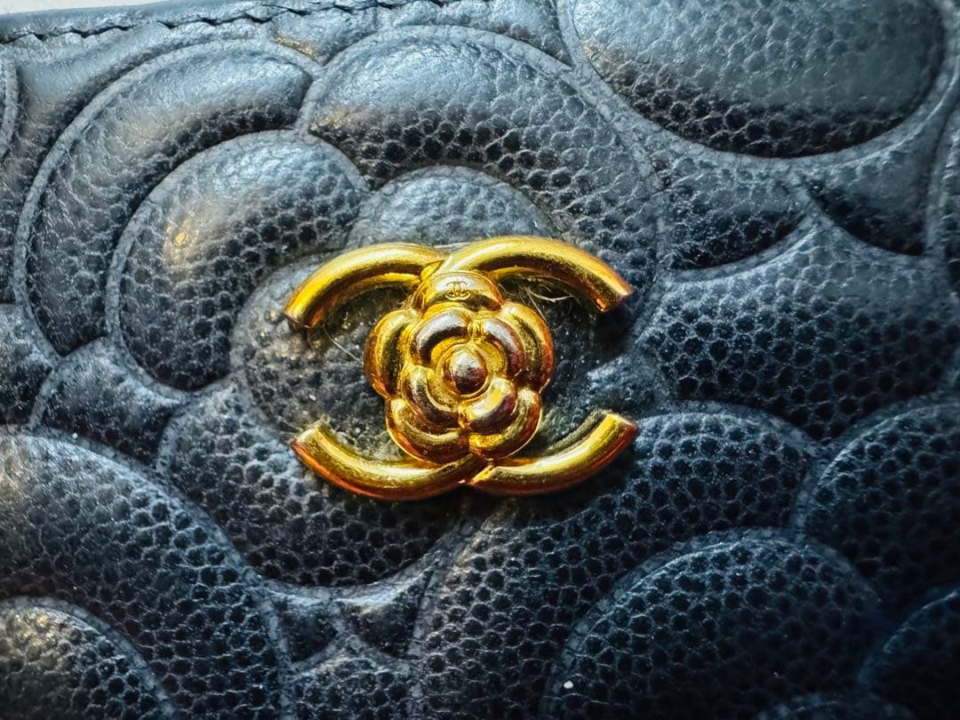 美品✨CHANEL カメリア キーケース　黒　ブラック　ゴールド　レア