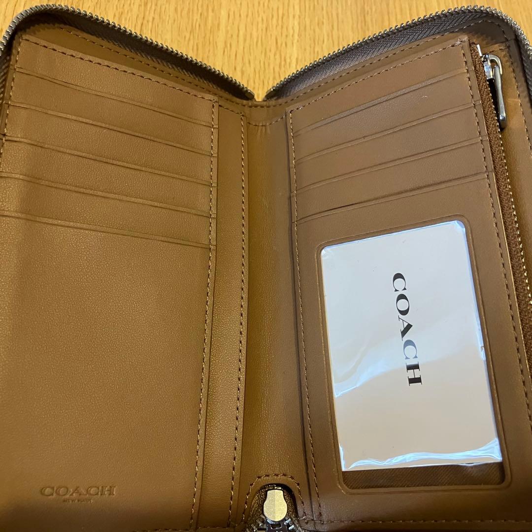 ハイビスカス　COACH ミディアム　ジップウォレットウィズフローラル