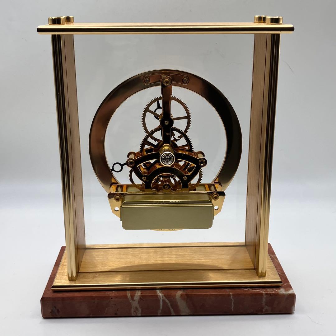 ☆美品☆ WAKO ワコー 置き時計 HW8090G 大理石ゴールド 可動品