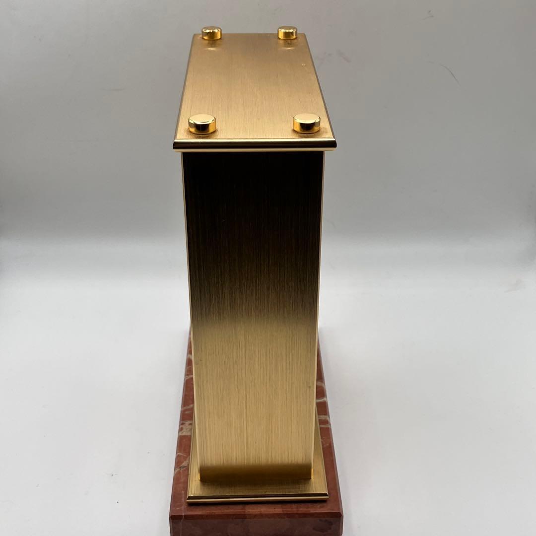 ☆美品☆ WAKO ワコー 置き時計 HW8090G 大理石ゴールド 可動品