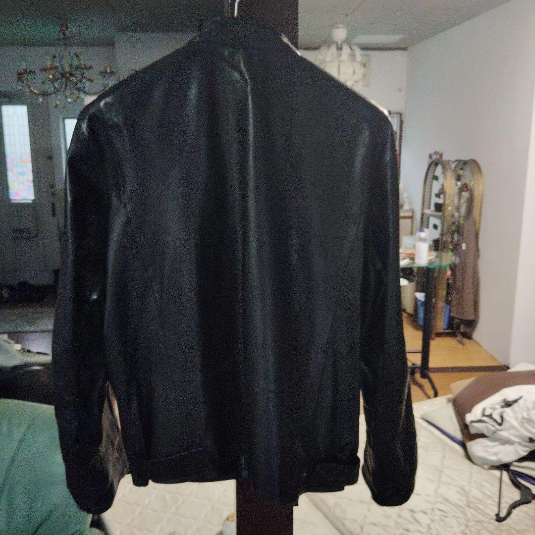 訳ありGiorgio Armani シングルライダースジャケット 50 黒