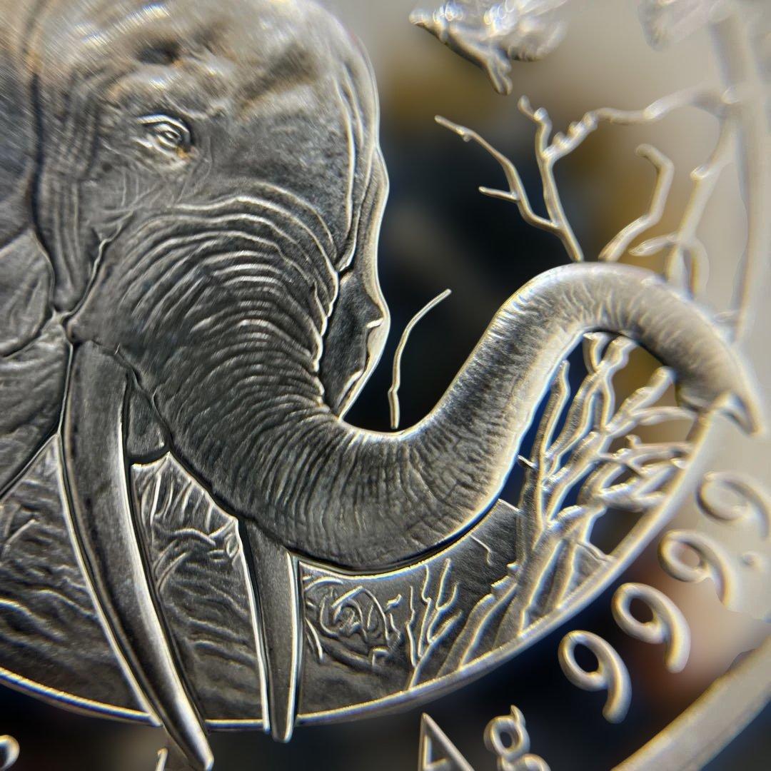 【純銀】ソマリア共和国　2018年　エレファント銀貨100シリング　1オンス①