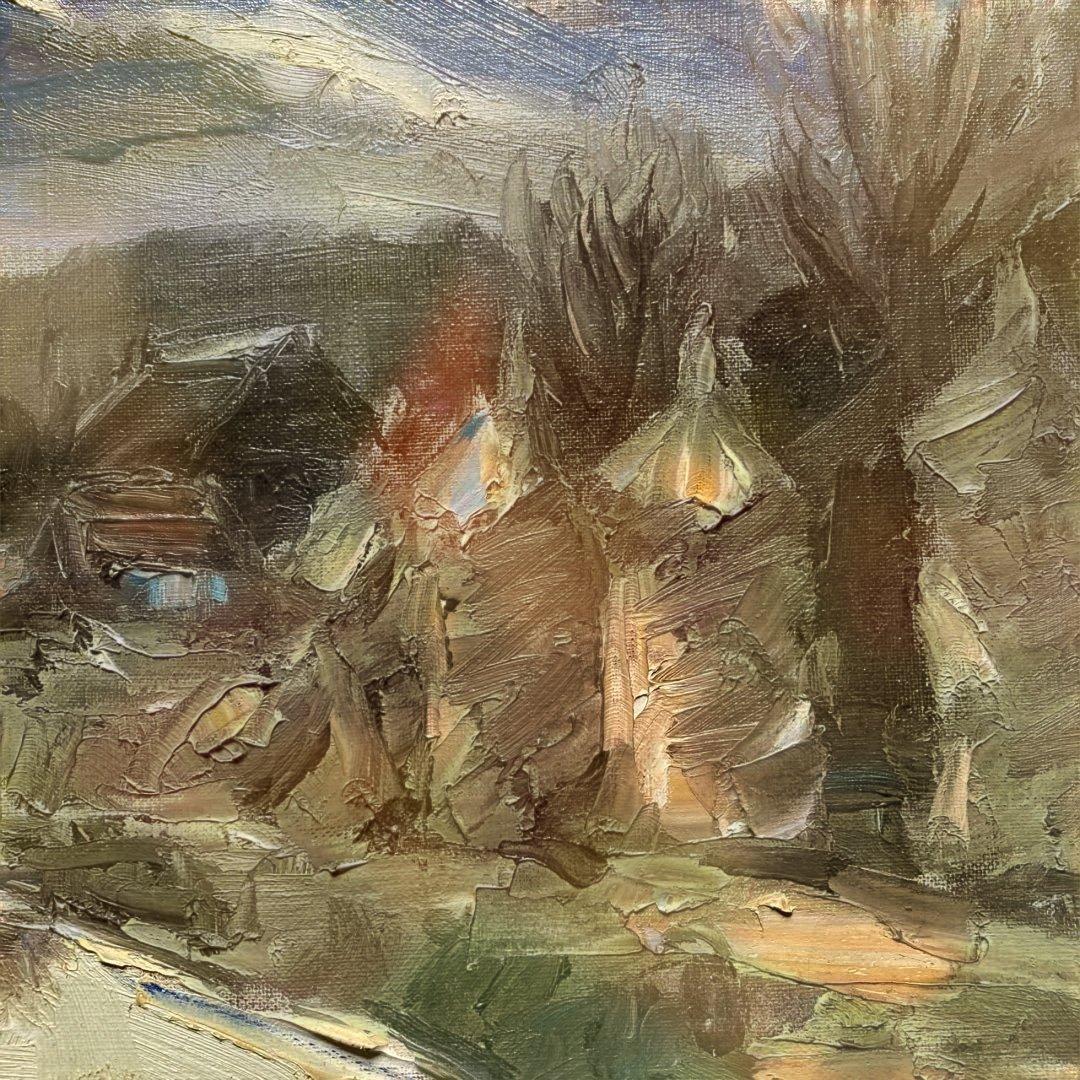 樋口洋「忍野村」10F 額縁58×66絵45.5×53cm 一枚の繪取り扱い作家